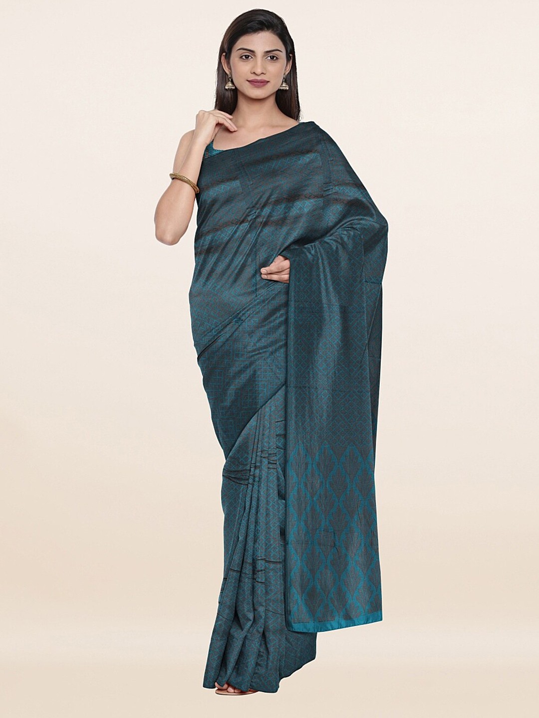

Pothys Blue & Black Woven Design Saree