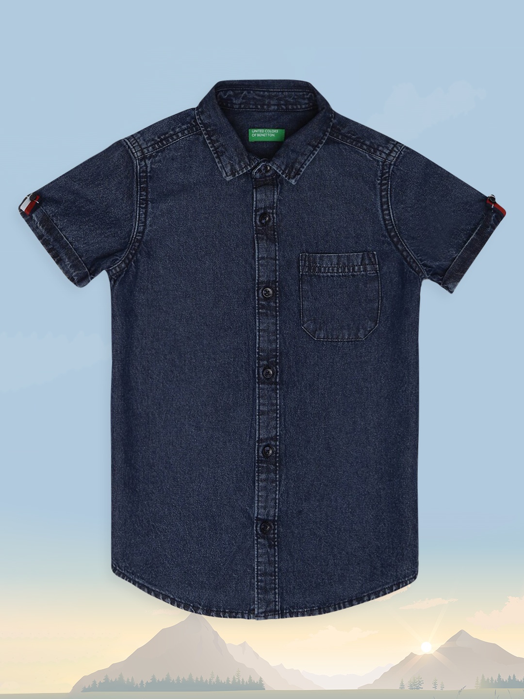 

United Colors of Benetton Boys Navy Blue Casual Shirt