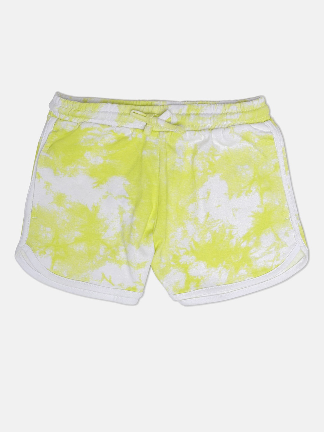 

United Colors of Benetton Girls Yellow Printed Cotton Shorts