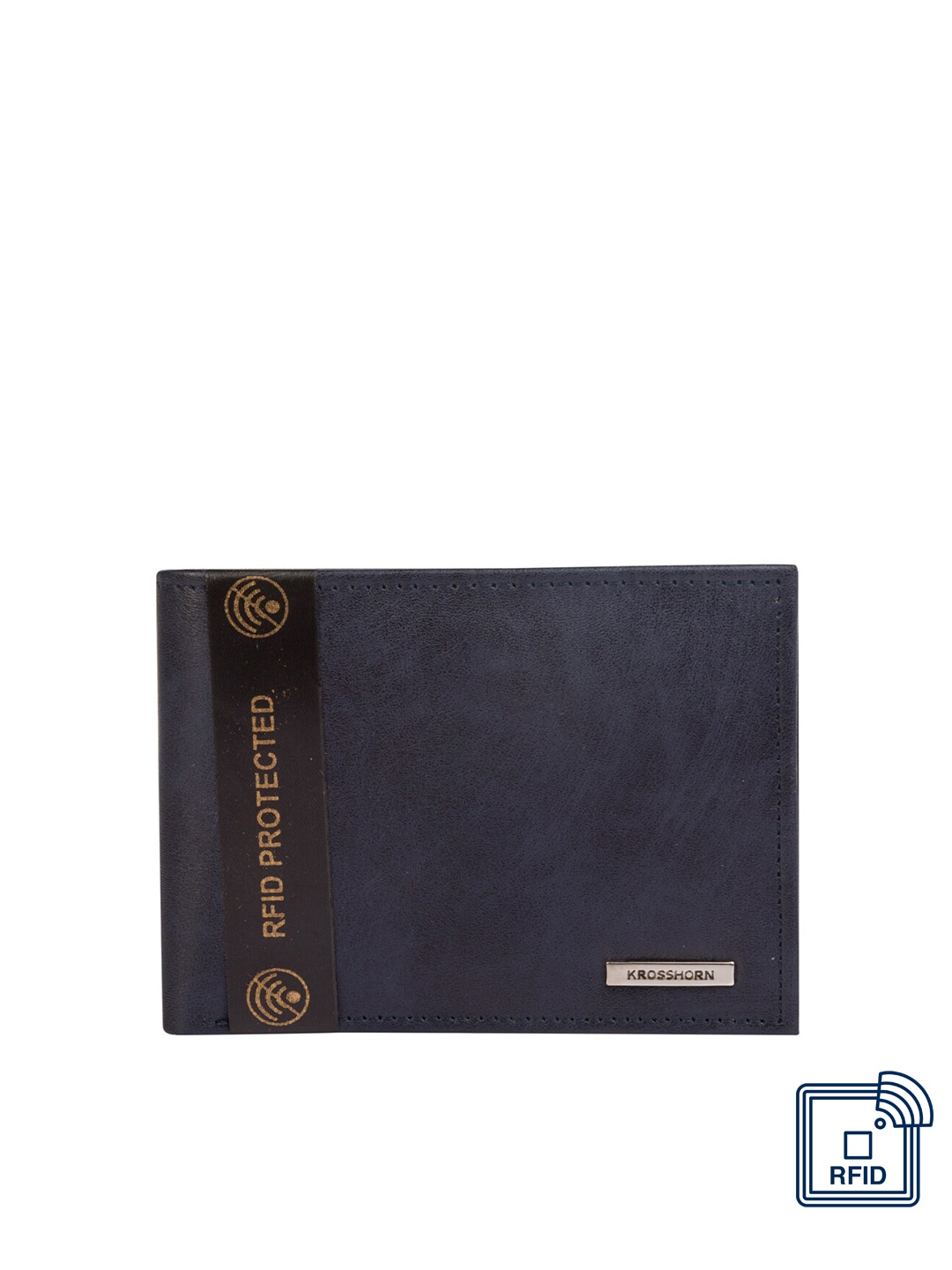 

Krosshorn Men Blue Two Fold RFID Wallet