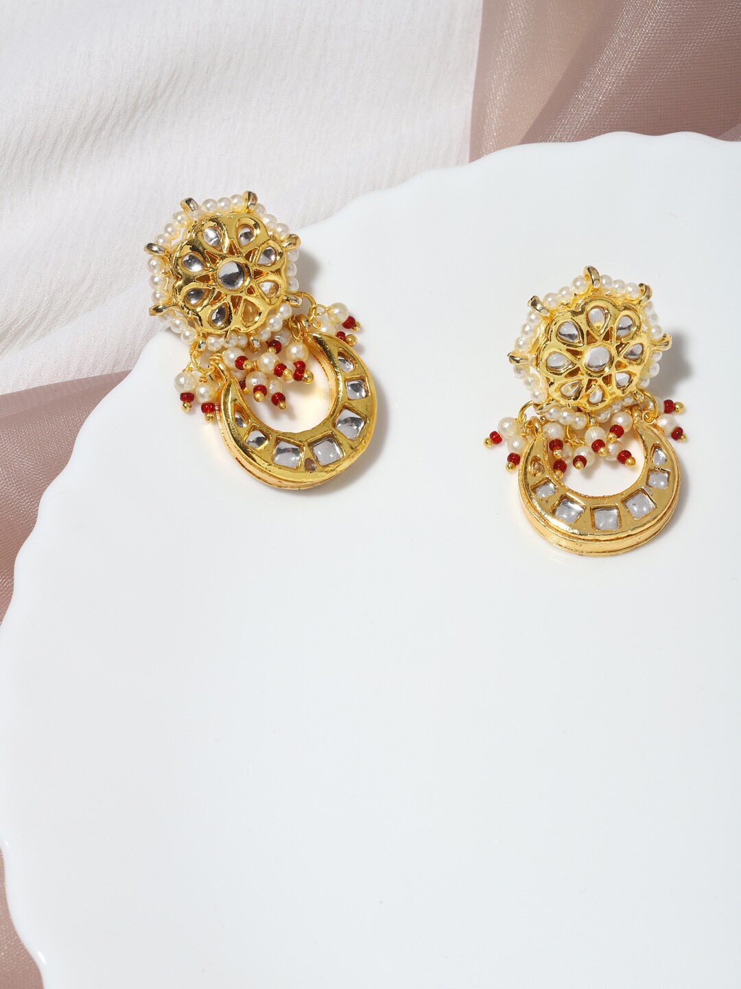 

Ruby Raang Gold-Toned Contemporary Studs Earrings