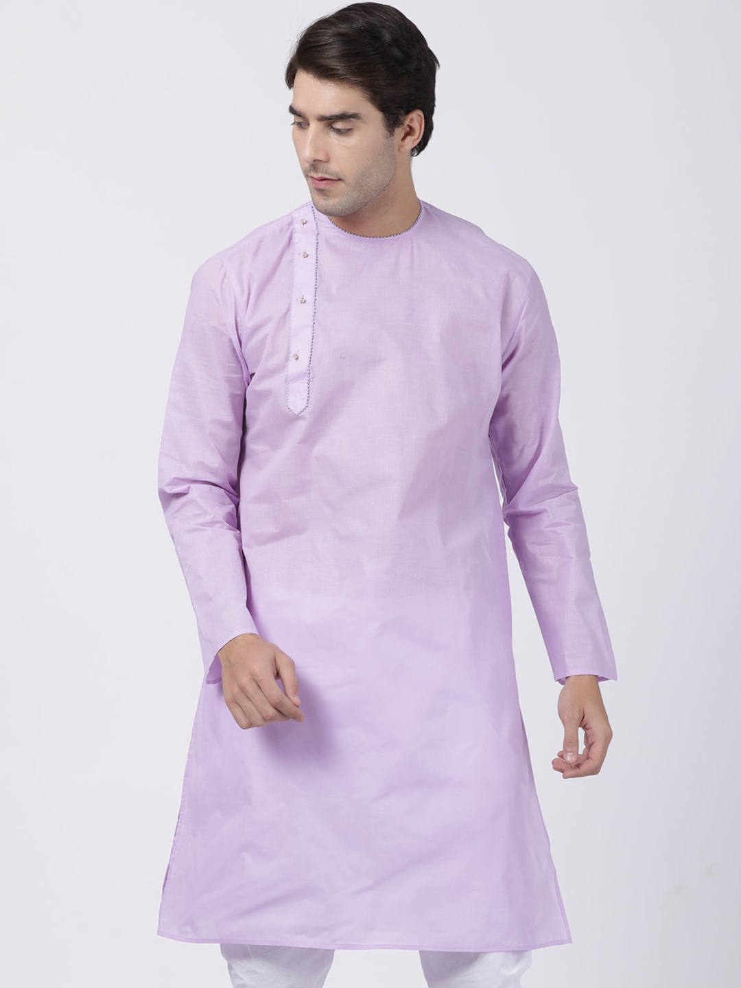 

VASTRAMAY Men Lavender Solid Kurta