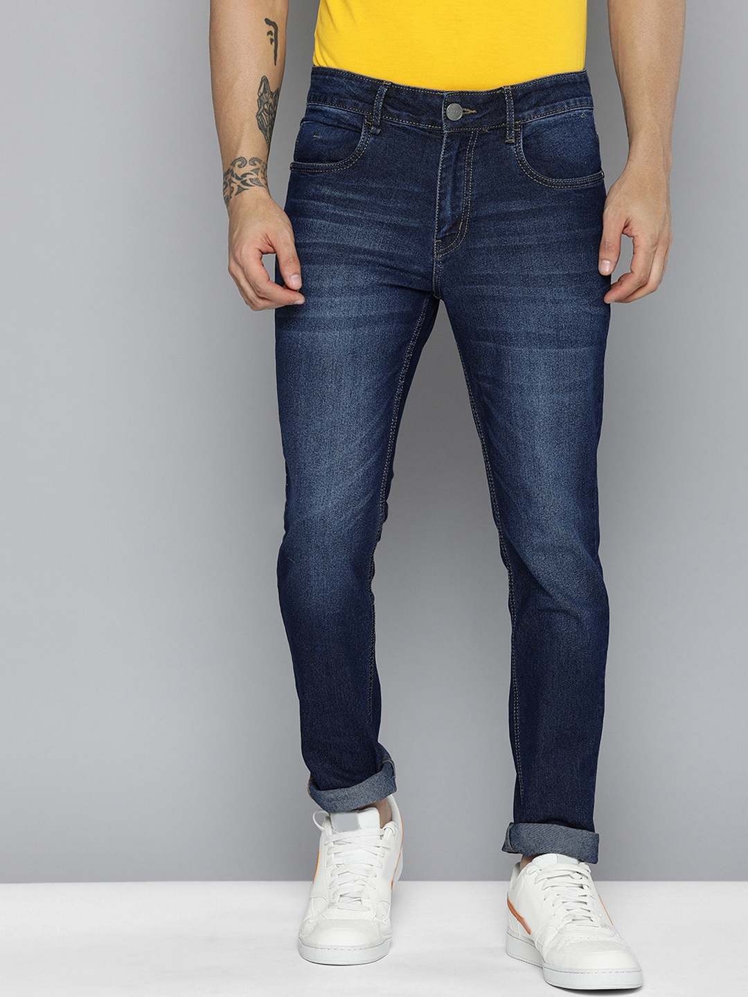 

Mast & Harbour Men Blue Skinny Fit Light Fade Stretchable Jeans