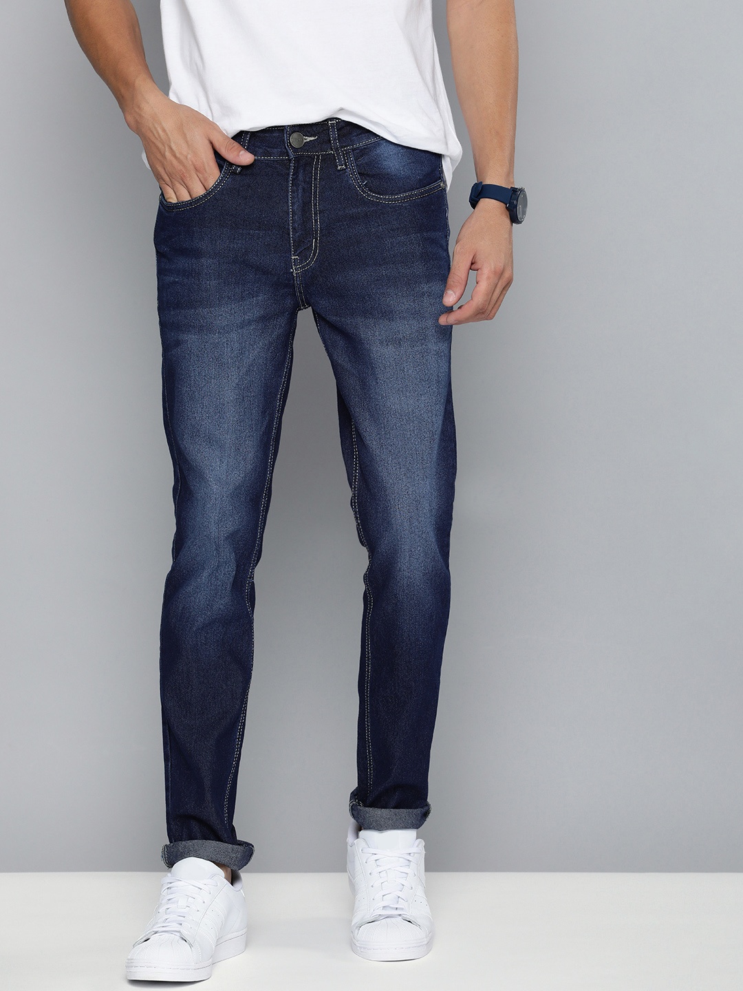 

Mast & Harbour Men Blue Skinny Fit Light Fade Stretchable Jeans