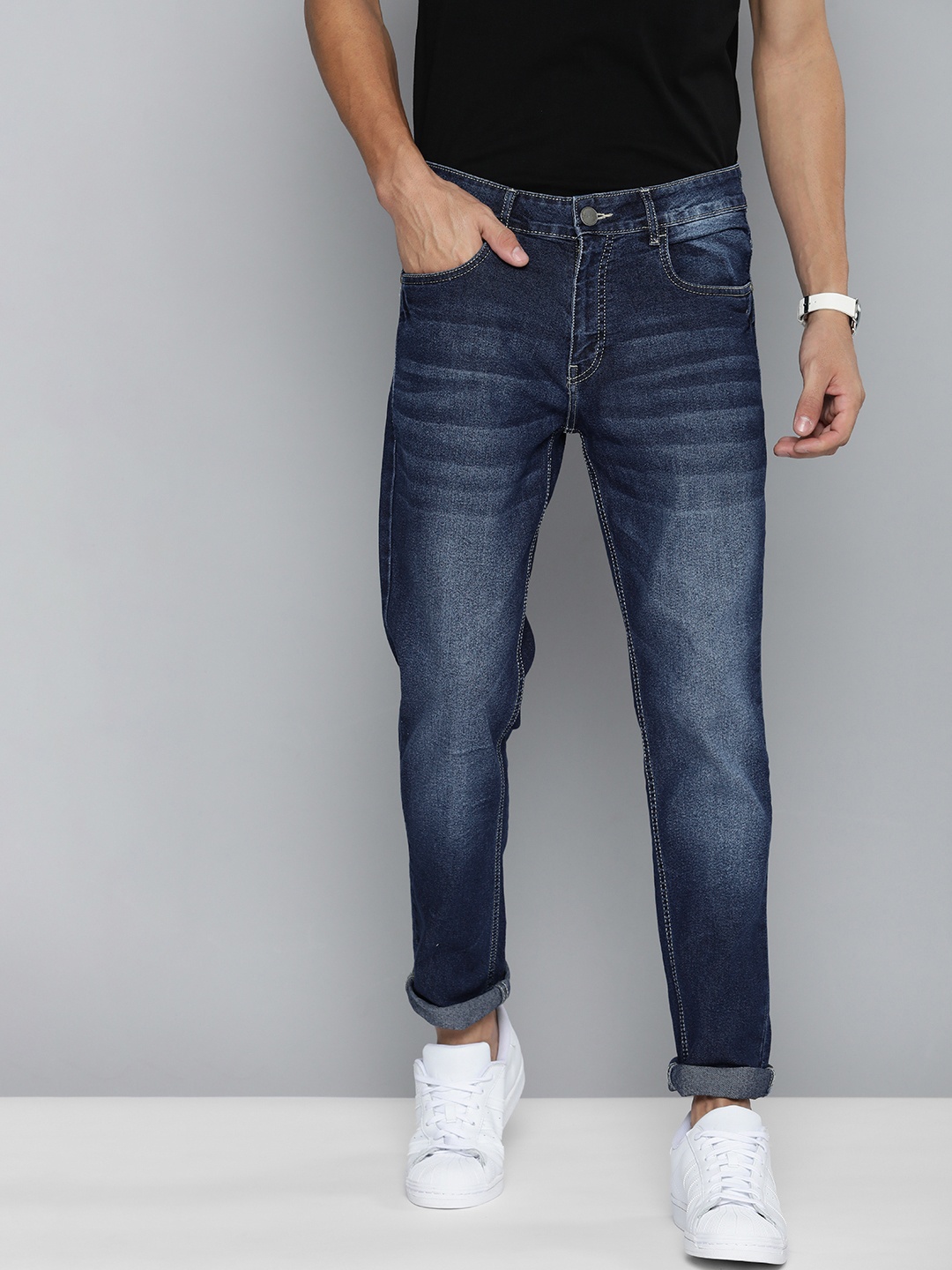 

Mast & Harbour Men Blue Slim Fit Light Fade Stretchable Jeans