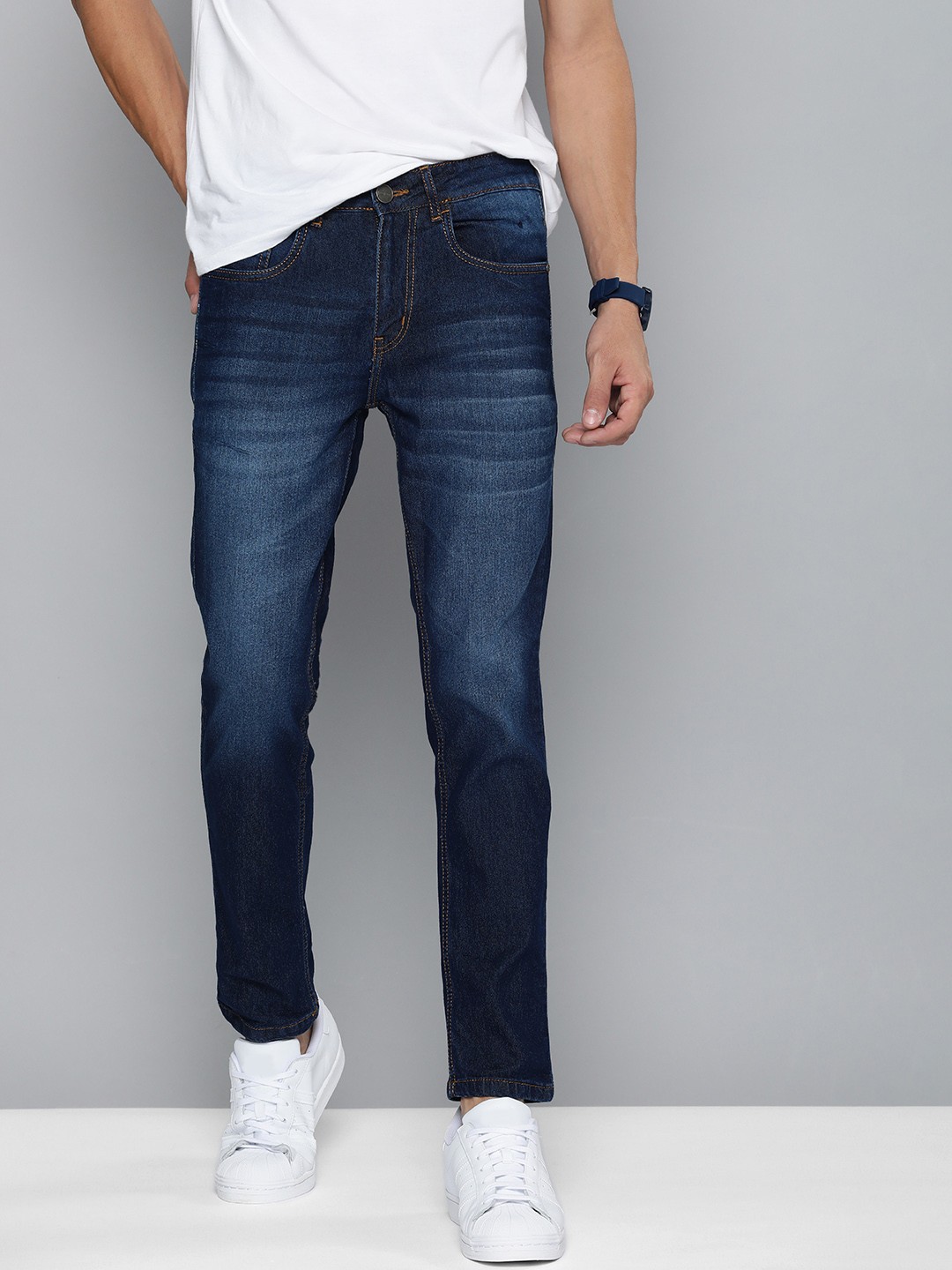 

Mast & Harbour Men Blue Skinny Fit Light Fade Stretchable Jeans
