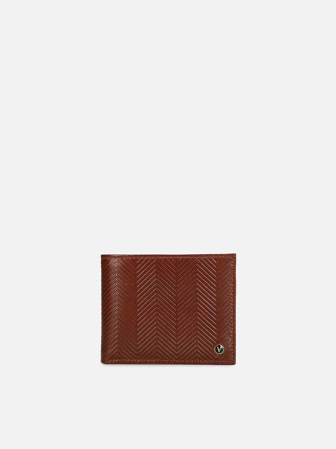 

Van Heusen Men Brown Textured Leather Two Fold Wallet