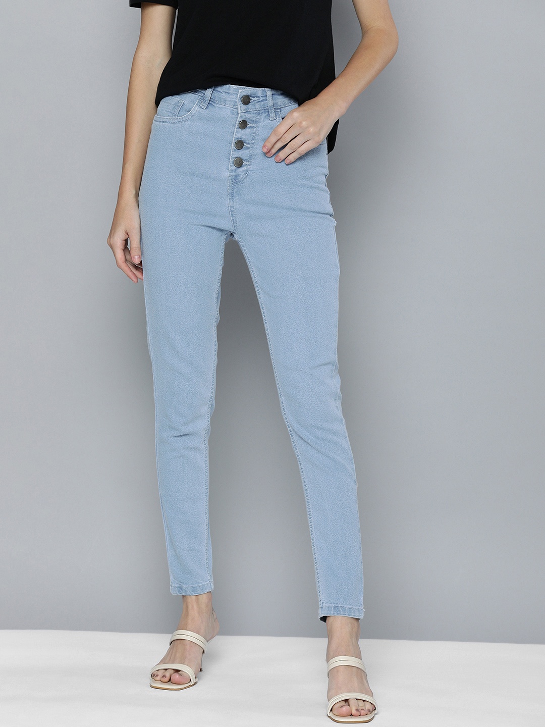 

Mast & Harbour Women Blue Slim Fit High-Rise Stretchable Casual Jeans