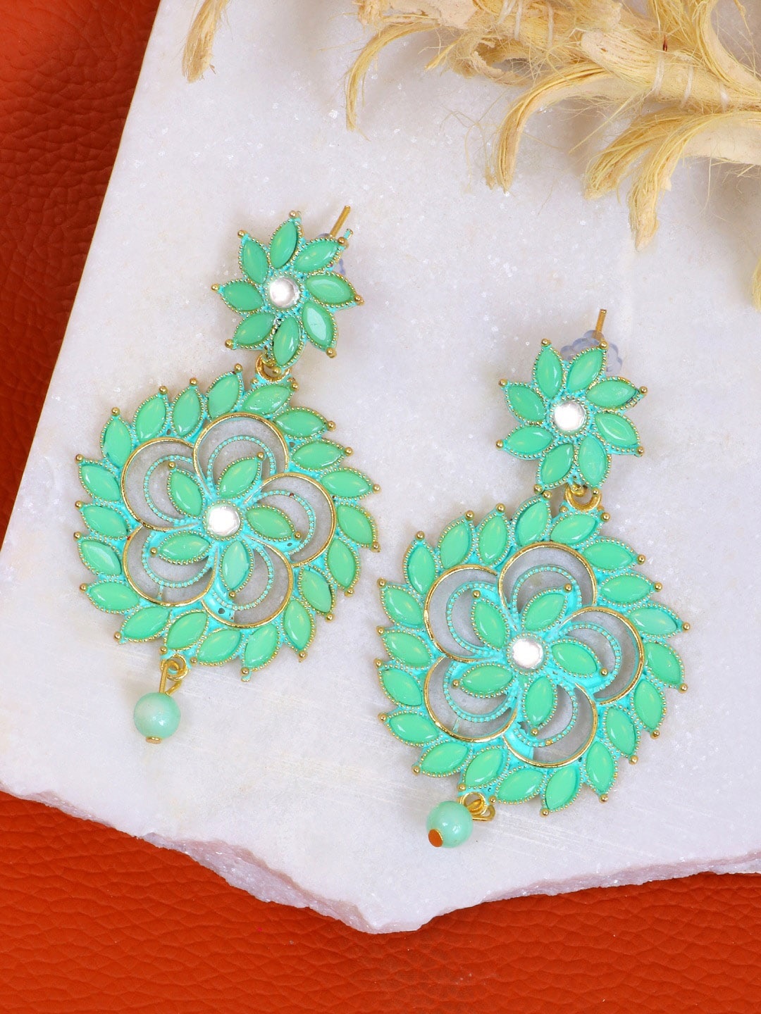

Crunchy Fashion Green Contemporary Drop Earrings