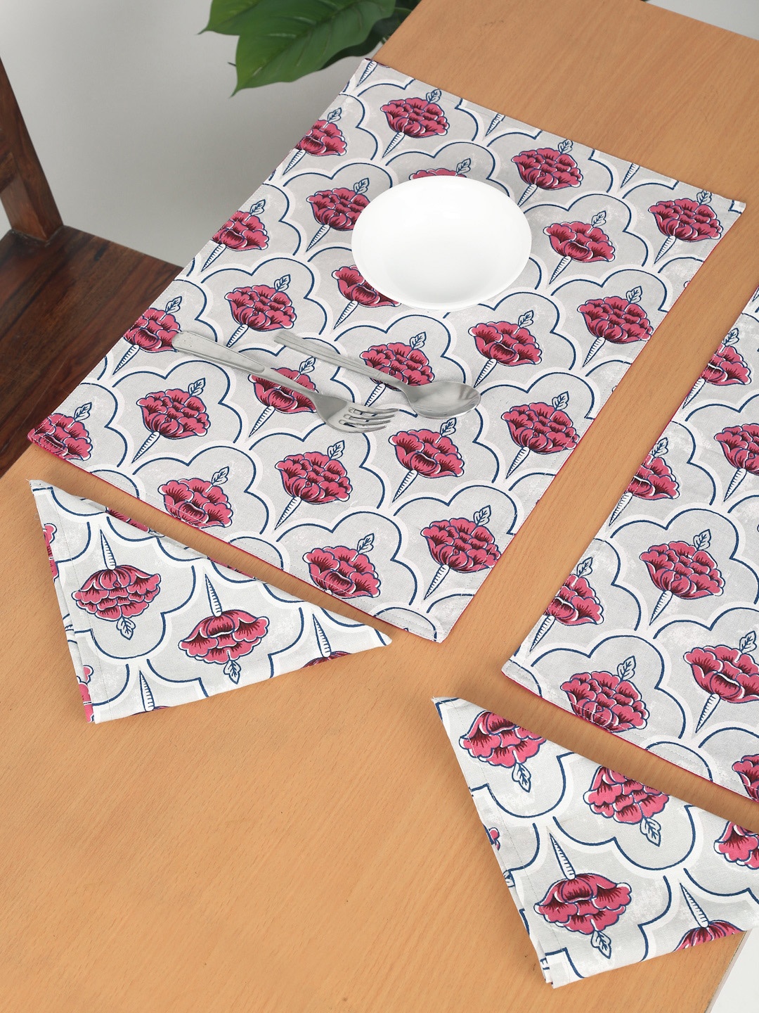 

Rajasthan Decor Pack Of 12 Multi Colored Printed Pure Cotton Table Placemats