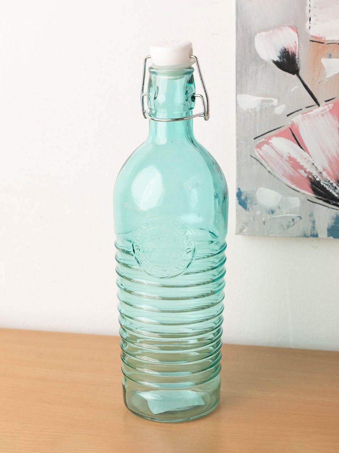 

MARKET99 Turquoise-Blue Solid Glass Water Bottle