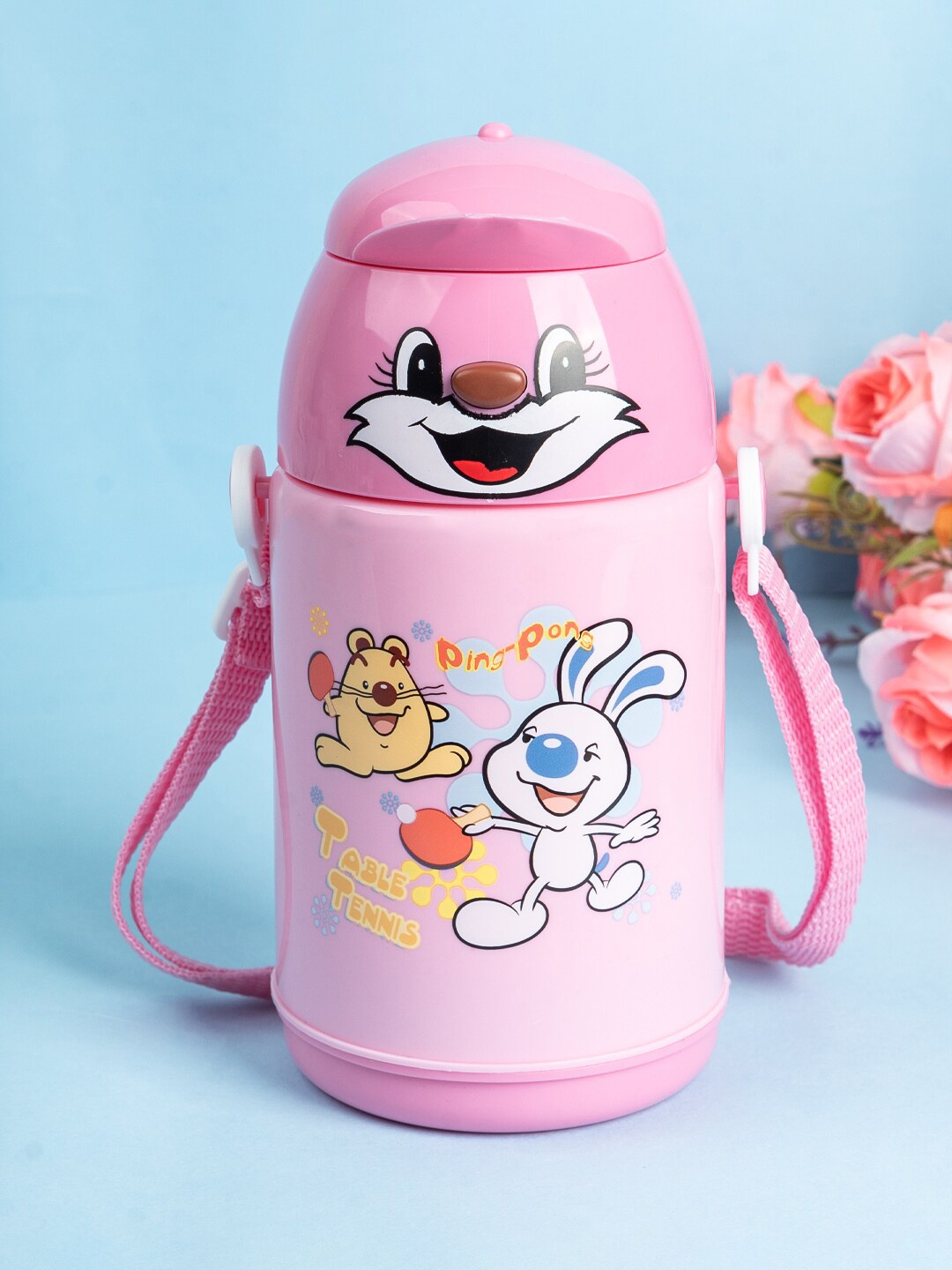 

MARKET99 Kids Pink Printed Plastic Sipper Bottle 450 ml