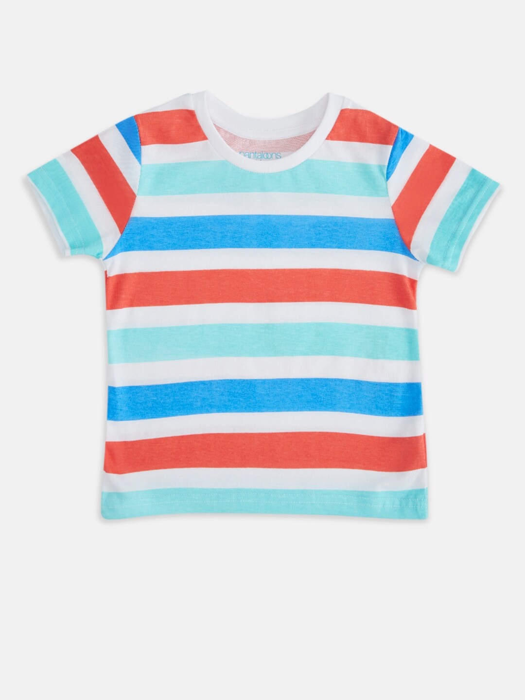 

Pantaloons Baby Boys White Striped T-shirt
