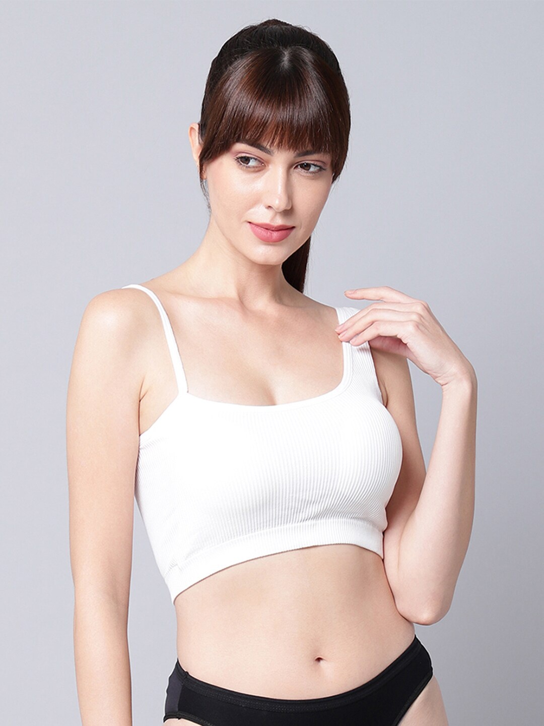 

PrettyCat White Bralette Bra Lightly Padded