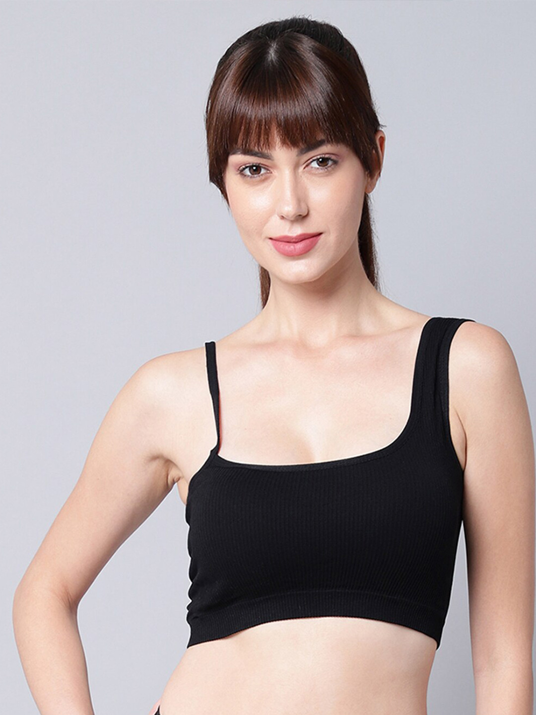 

PrettyCat Black Bralette Bra Lightly Padded