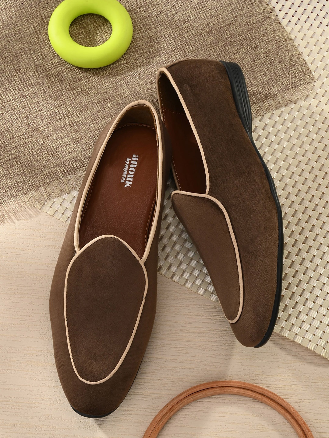 

Anouk Men Brown Colourblocked Suede Loafers