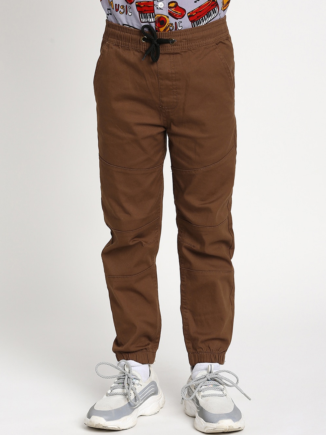 

MANET Boys Brown Relaxed Joggers Trousers