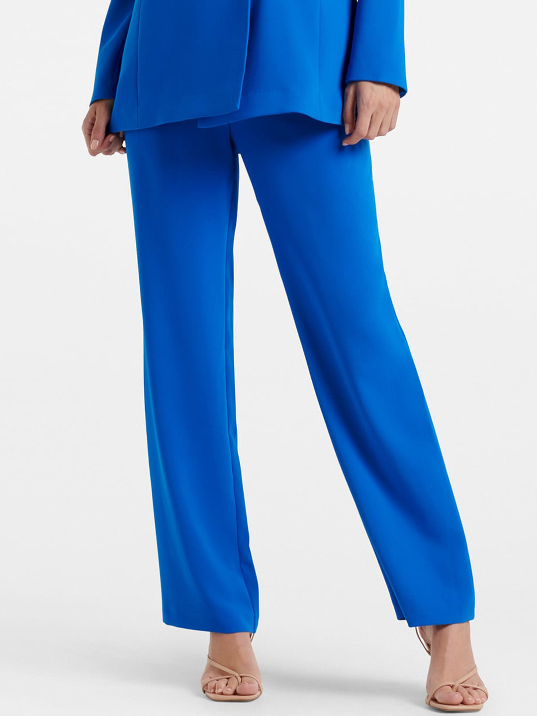 

Forever New Women Blue High-Rise Trousers