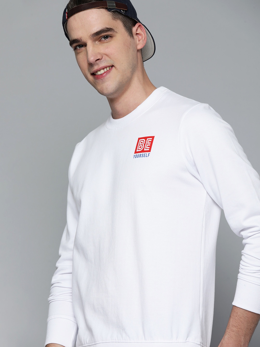 

HERE&NOW Men White Sweatshirt