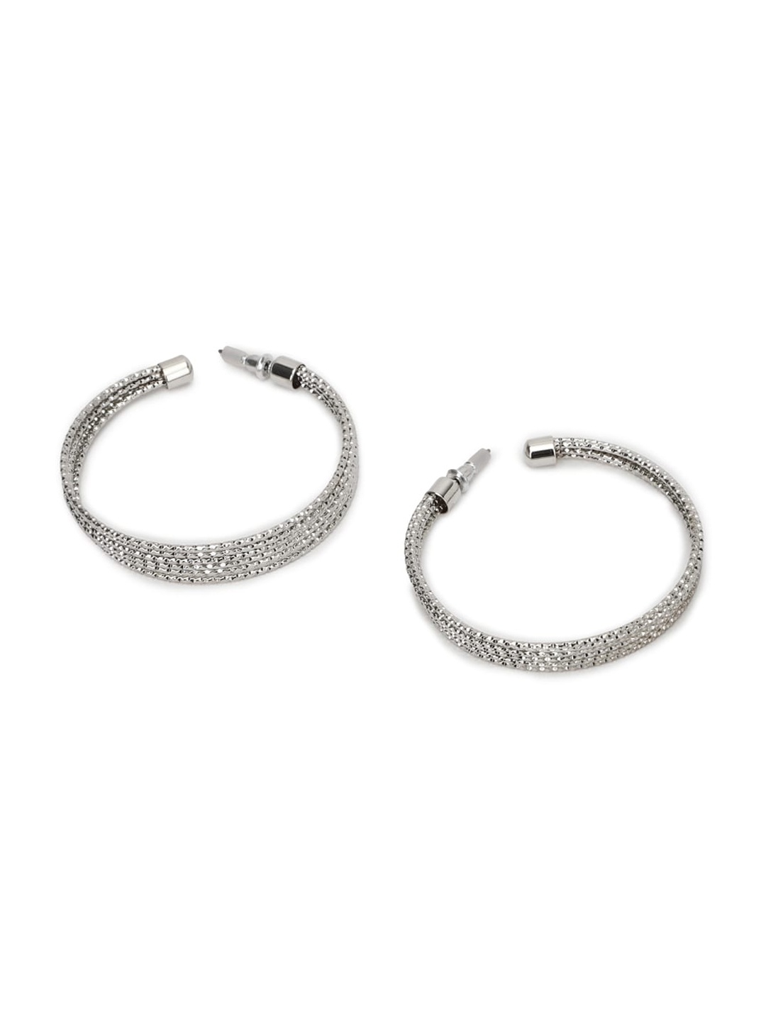 

FOREVER 21 Silver-Toned Contemporary Studs Earrings