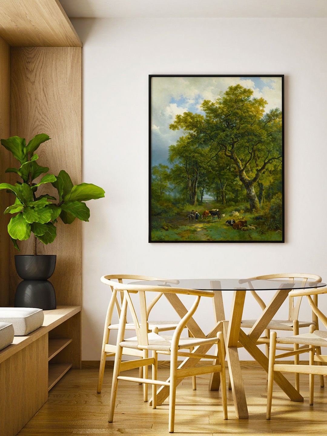 

ARTSPACE Blue & Green A Wooded Path Canvas Painting Wall Art, Multi
