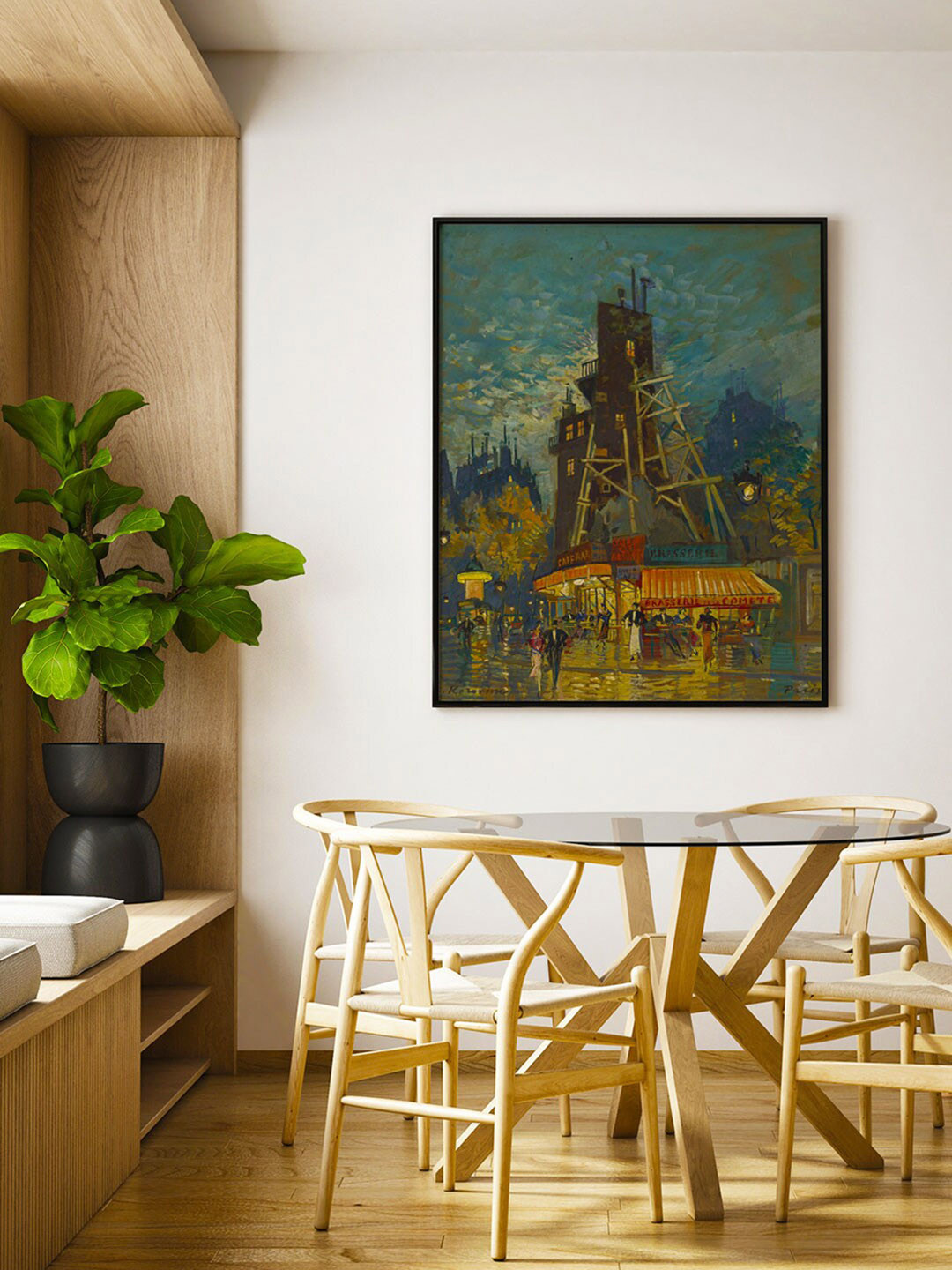 

ARTSPACE Brown & Blue Printed Boulevard Canvas Painting Wall Art