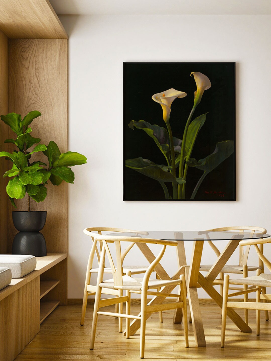 

ARTSPACE Multicoloured Calla Lilies Canvas Painting, Multi