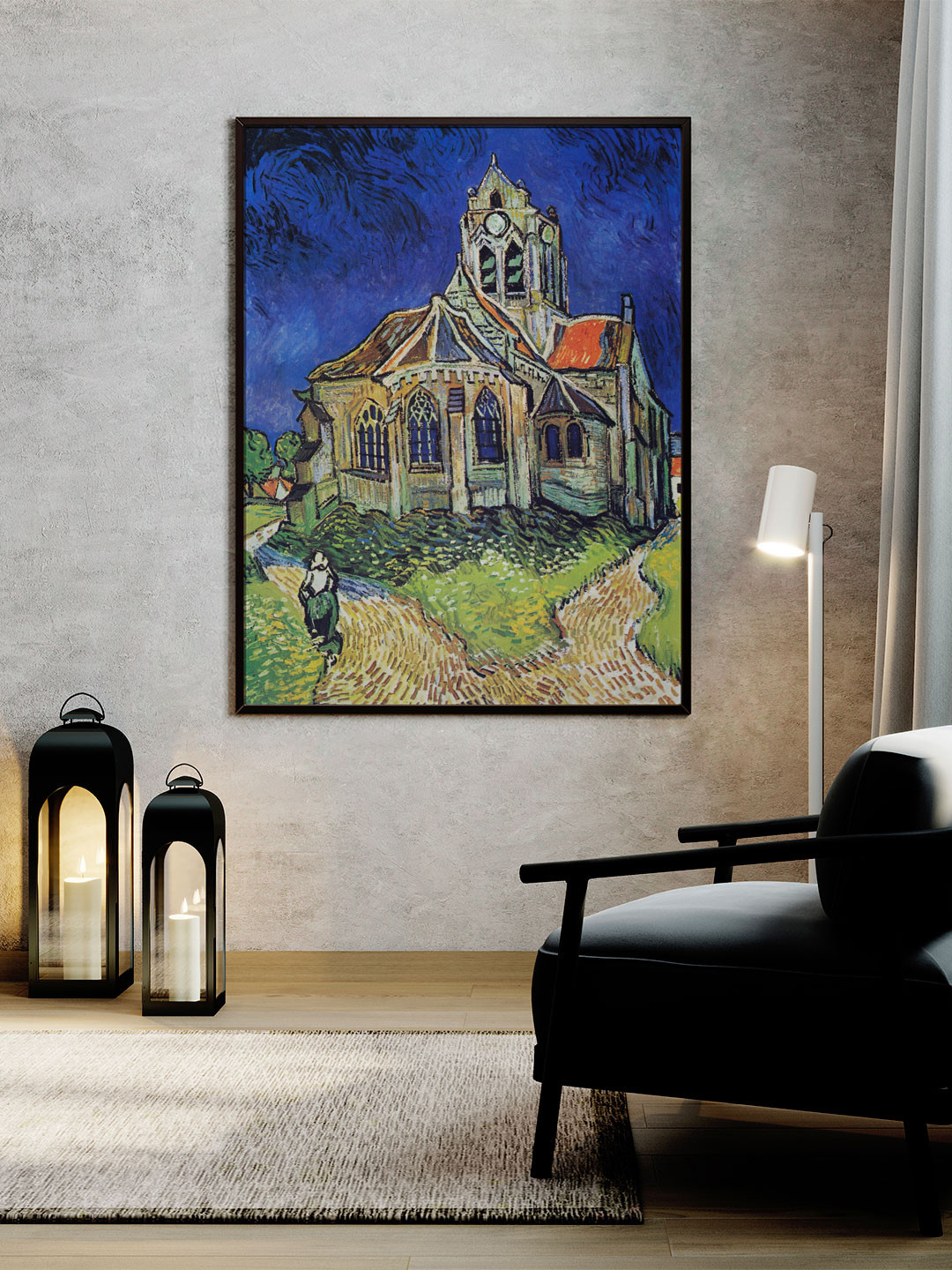 

ARTSPACE Blue & Green The Church at Auvers Canvas Painting Wall Art
