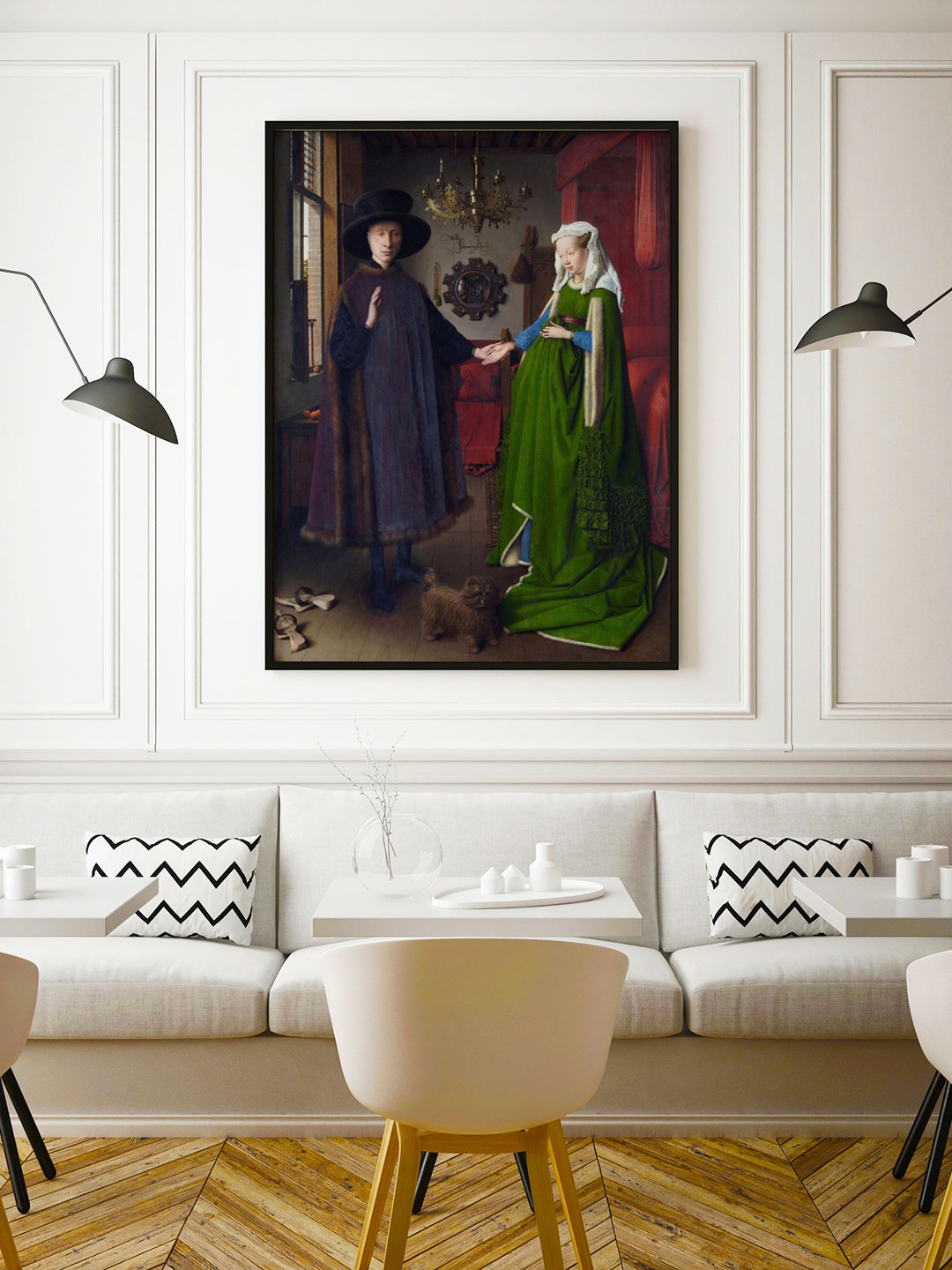 

ARTSPACE Blue The Arnolfini Portrait Canvas Painting Wall Art