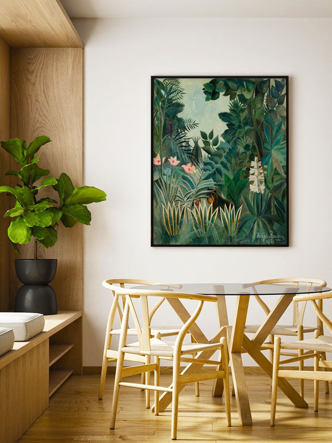 

ARTSPACE Turquoise Blue Equatorial Jungle Canvas Wall Painting