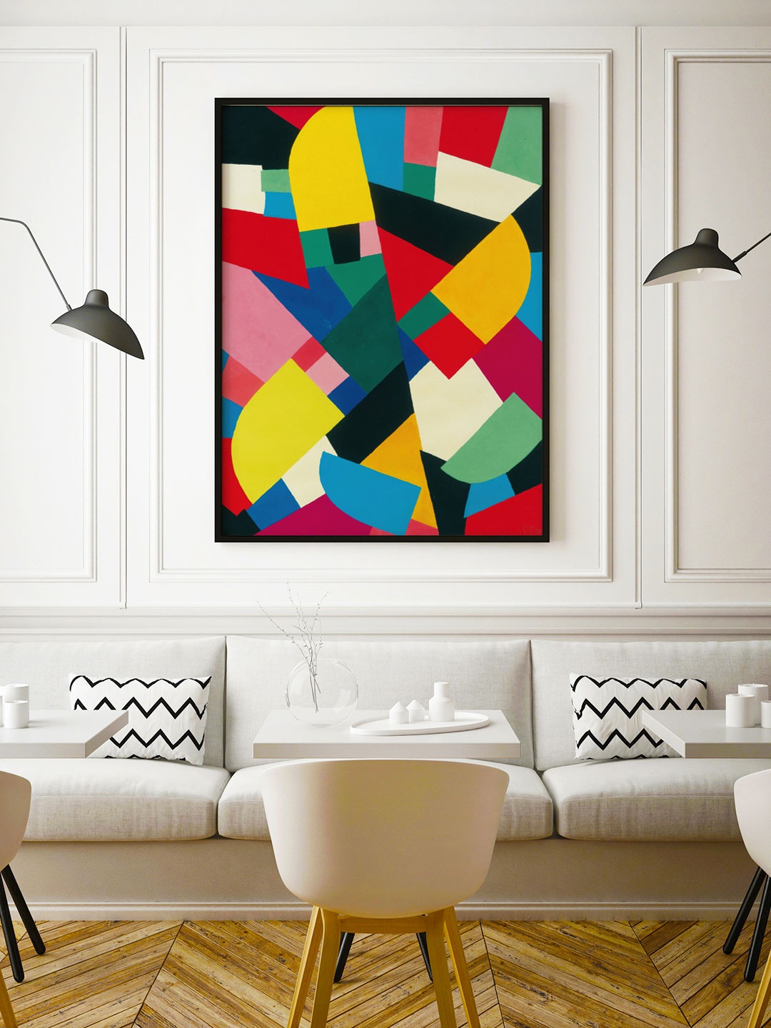 

ARTSPACE Green & Blue Printed Combination Canvas Painting Wall Art
