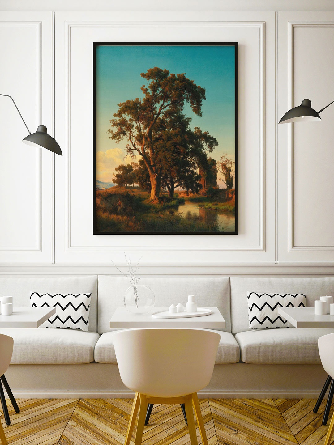 

ARTSPACE Green & Blue Printed A Majestic Tree In The Evening Light Canvas Painting Wall Art