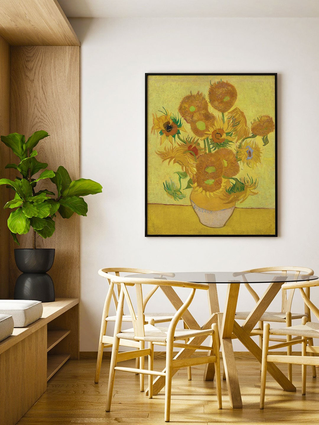 

ARTSPACE Yellow & Green Sunflowers Fresh Canvas Painting Wall Art