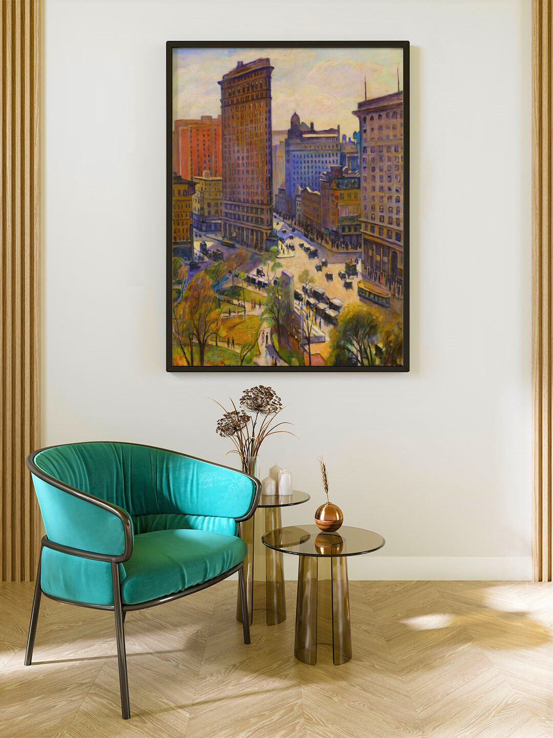 

ARTSPACE Blue & Brown The Flatiron Building Canvas Painting Wall Art