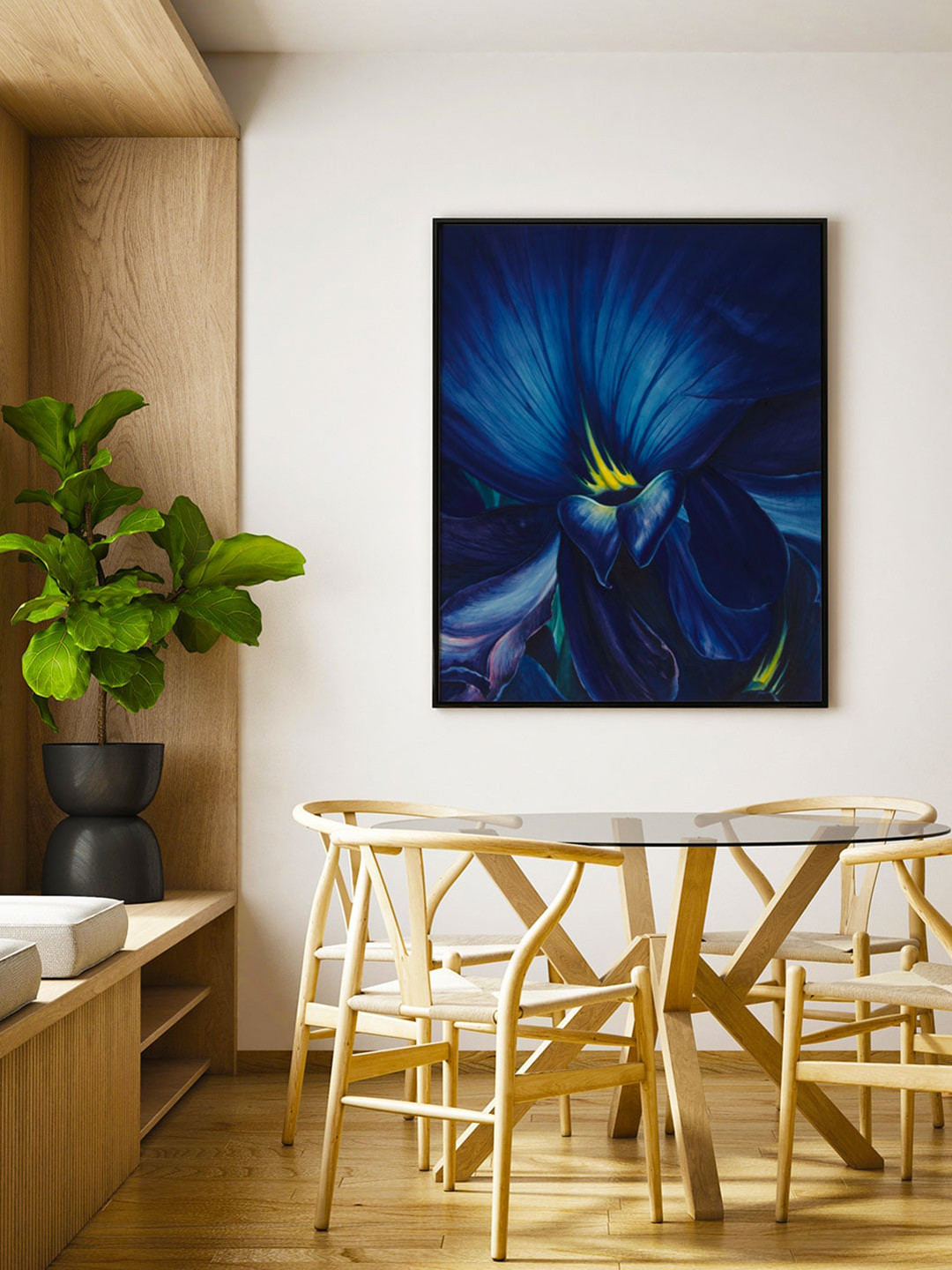 

ARTSPACE Blue Delphium Flower Painting Wall Art