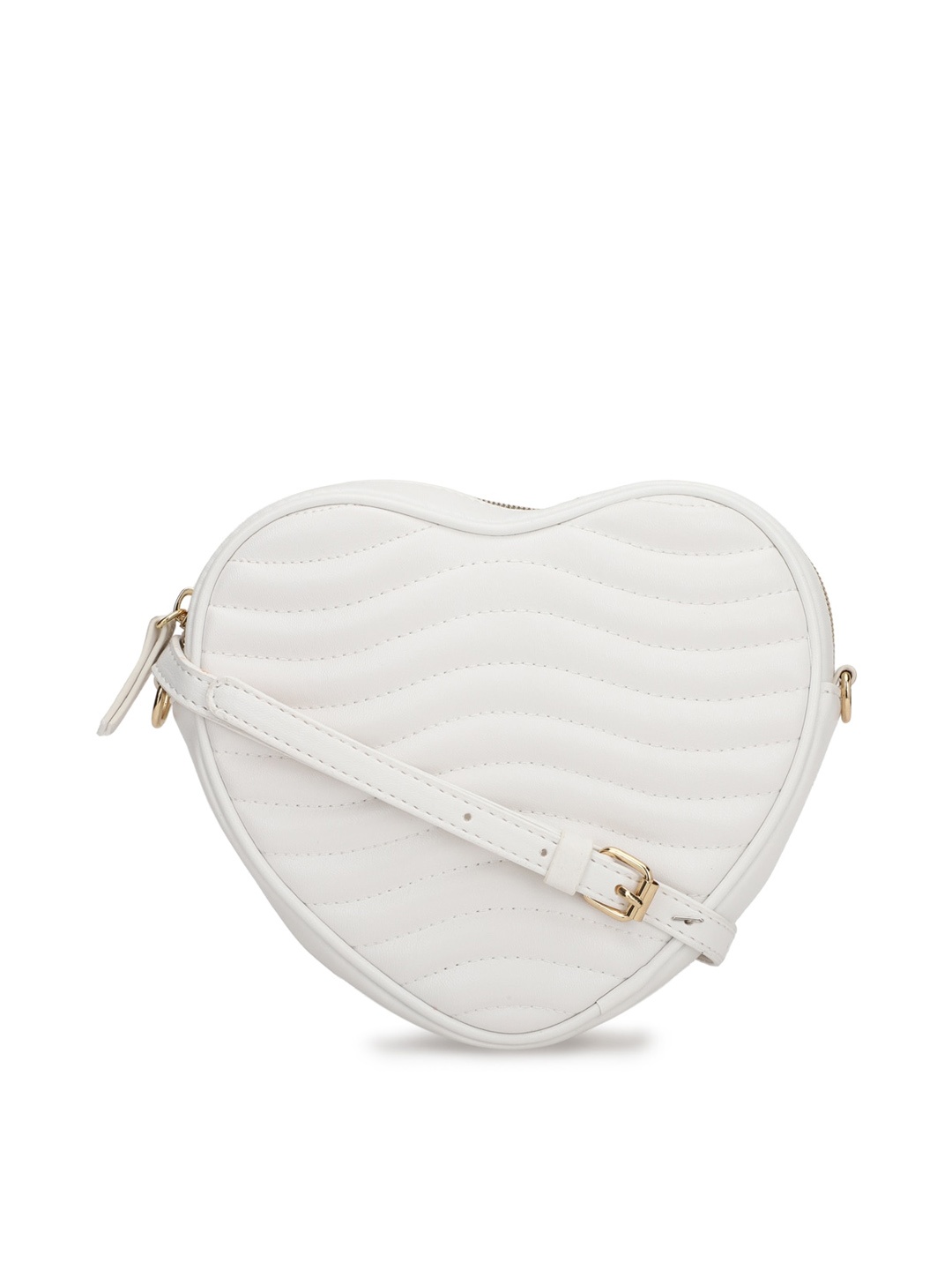 

FOREVER 21 White PU Structured Sling Bag with Quilted