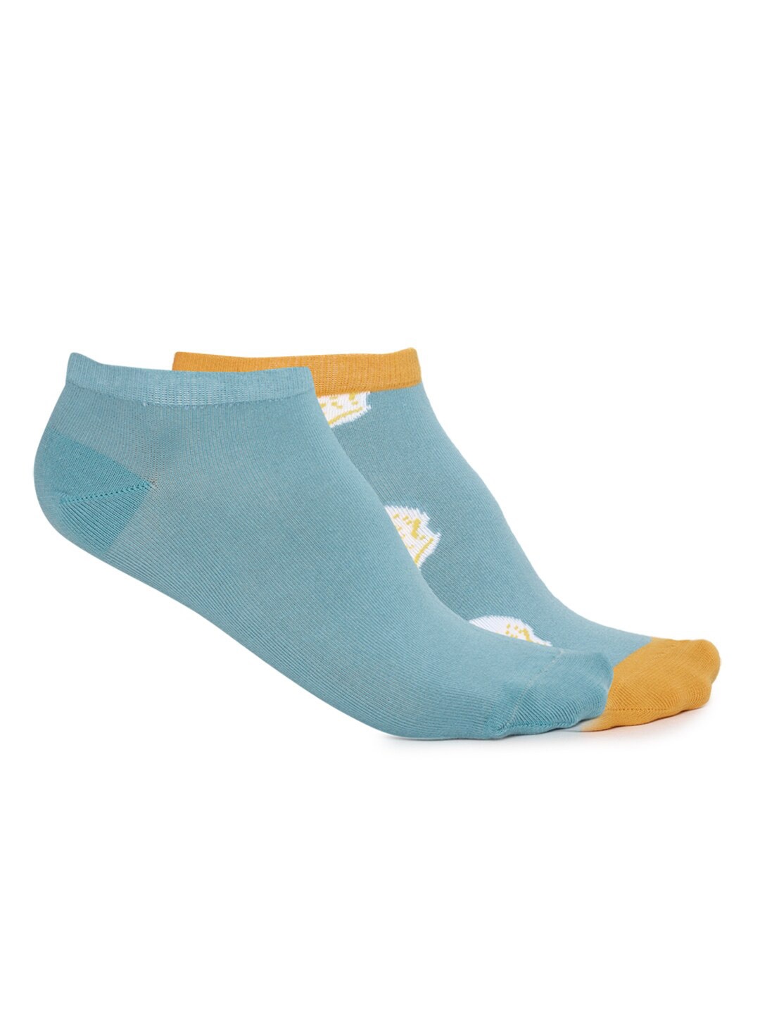 

Forever 21 Women Pack of 2 Blue & White Patterned Ankle Length Socks