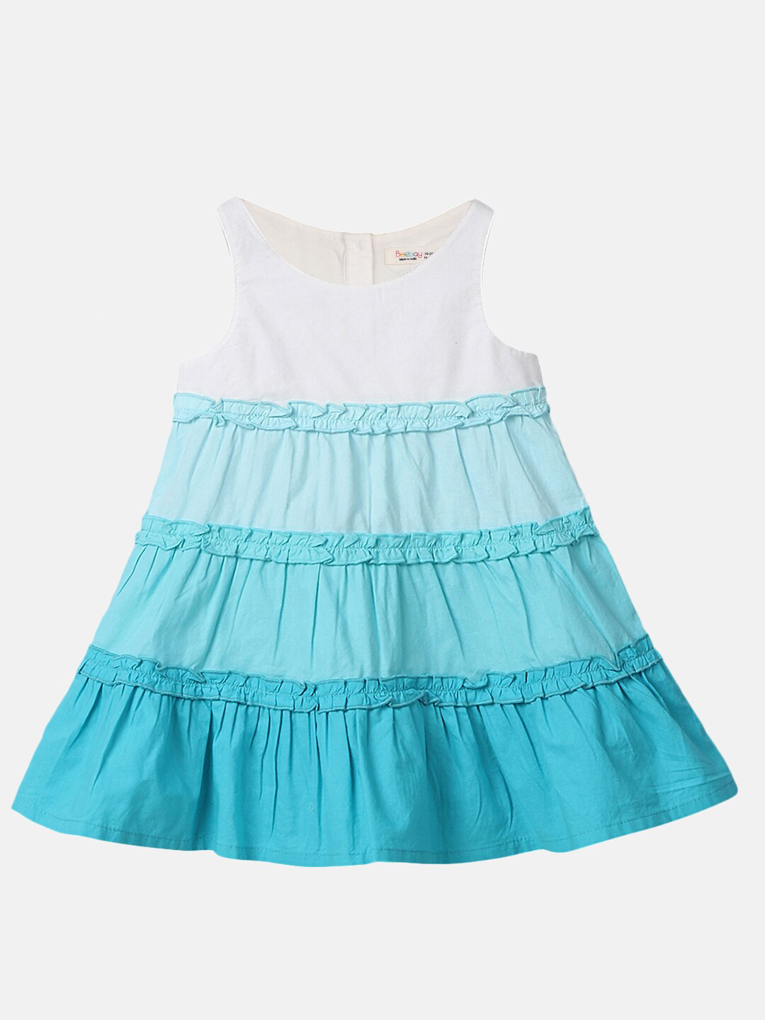 

Beebay Green Colourblocked A-Line Dress