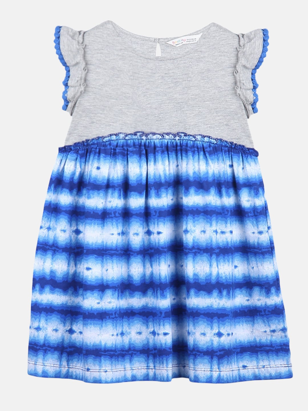 

Beebay Blue Tie and Dye Striped Dress