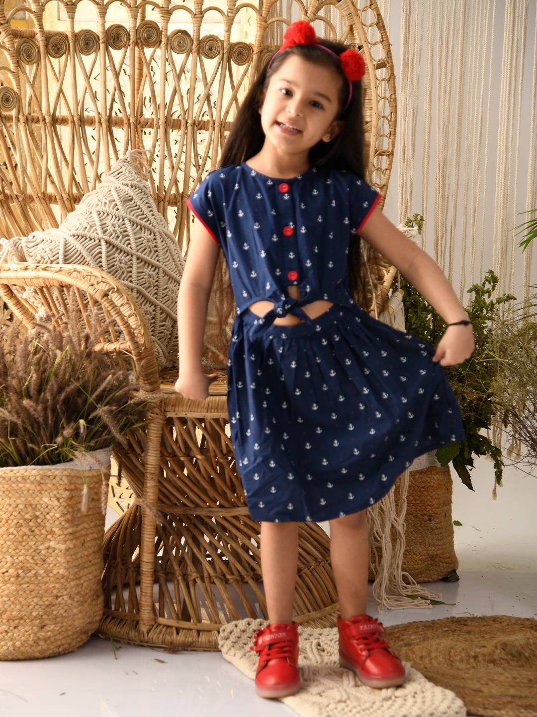 

Beebay Navy Blue A-Line Dress