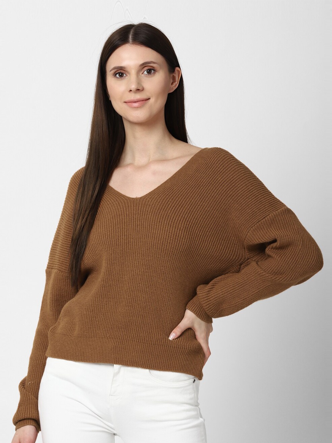 

FOREVER 21 Women Brown Pullover