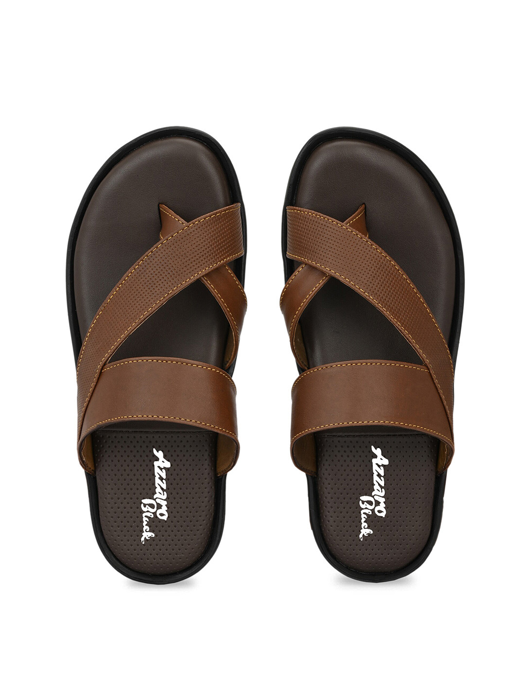 

Azzaro Black Men Brown Slip-On