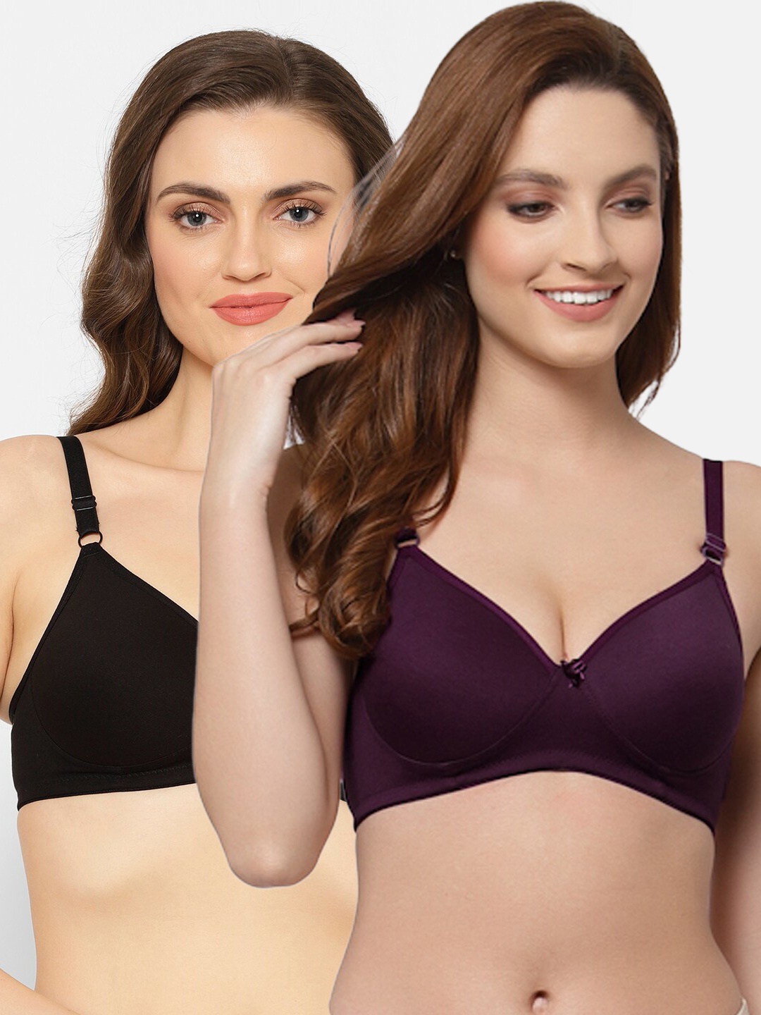 

Floret Burgundy & Black Bra Lightly Padded