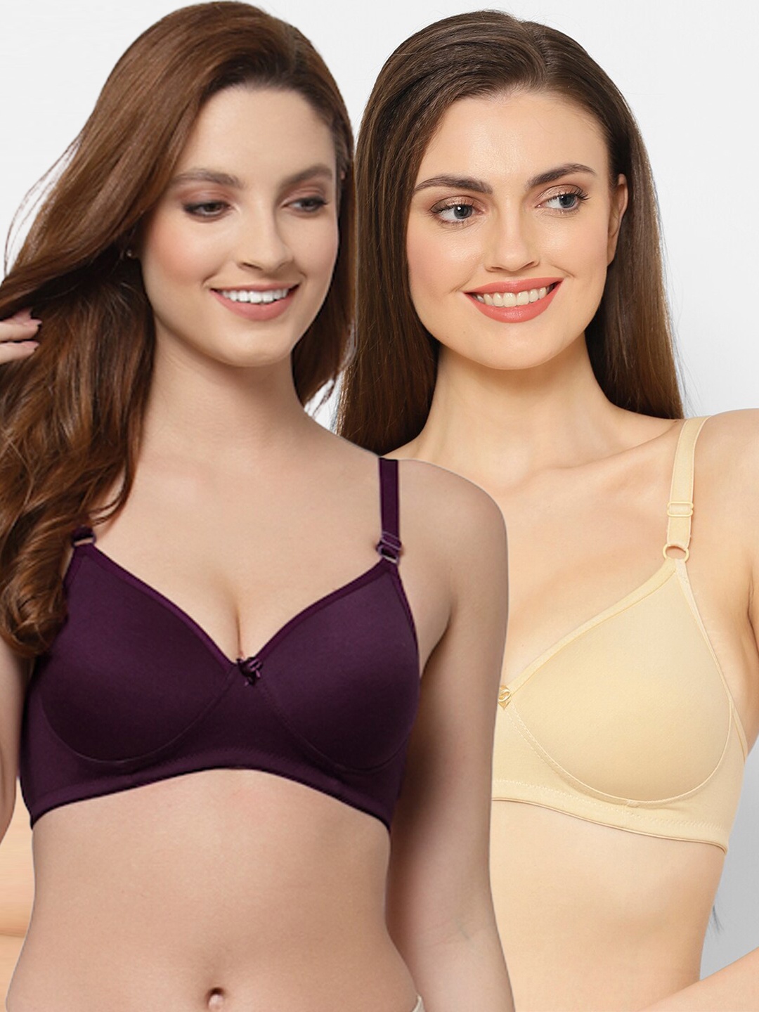 

Floret Burgundy & Beige Bra Lightly Padded