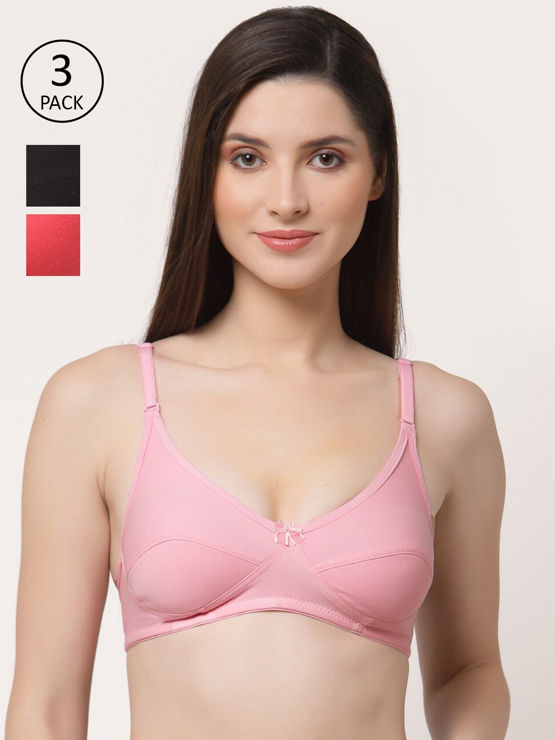 

Floret Black & Pink Bra
