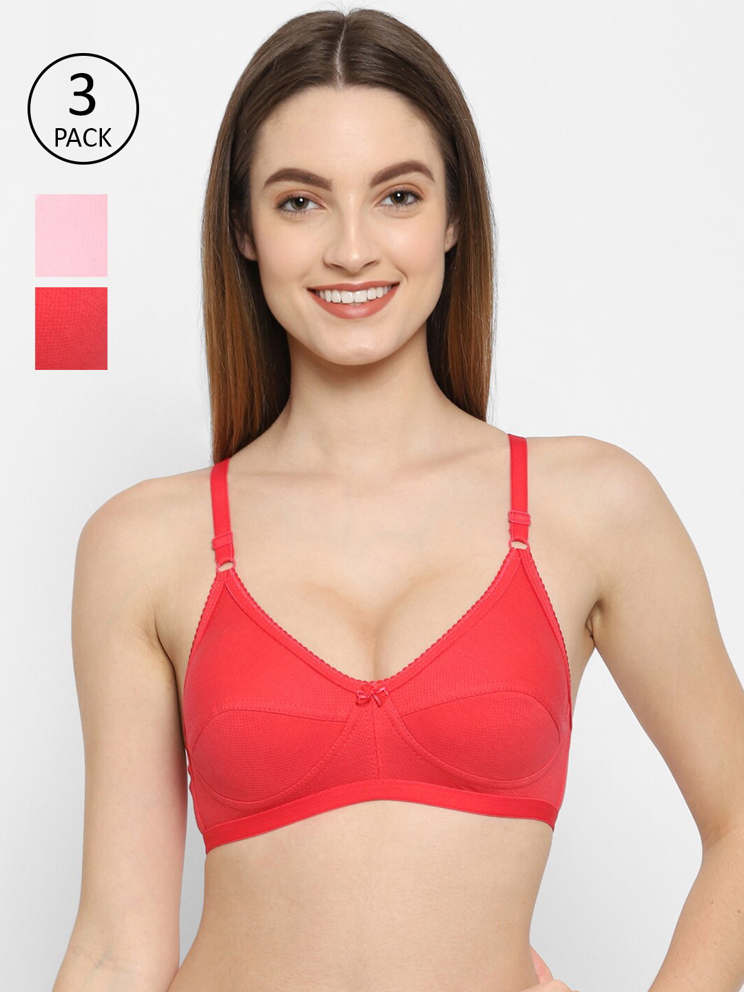 

Floret Pack of 3 Bra Non Padded, Pink