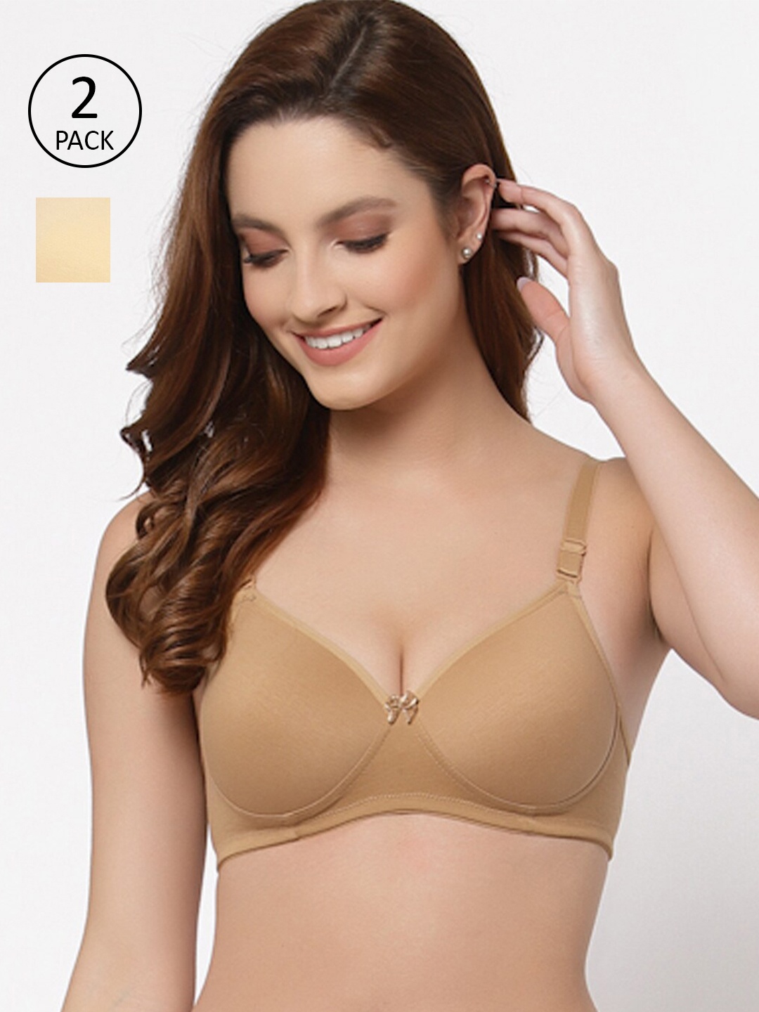 

Floret Nude-Coloured & Beige Bra Lightly Padded