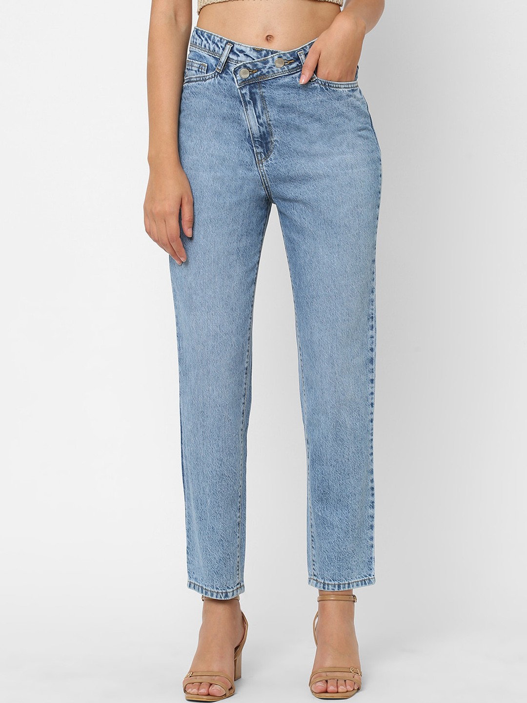 

Kraus Jeans Women Blue High-Rise Heavy Fade Jeans