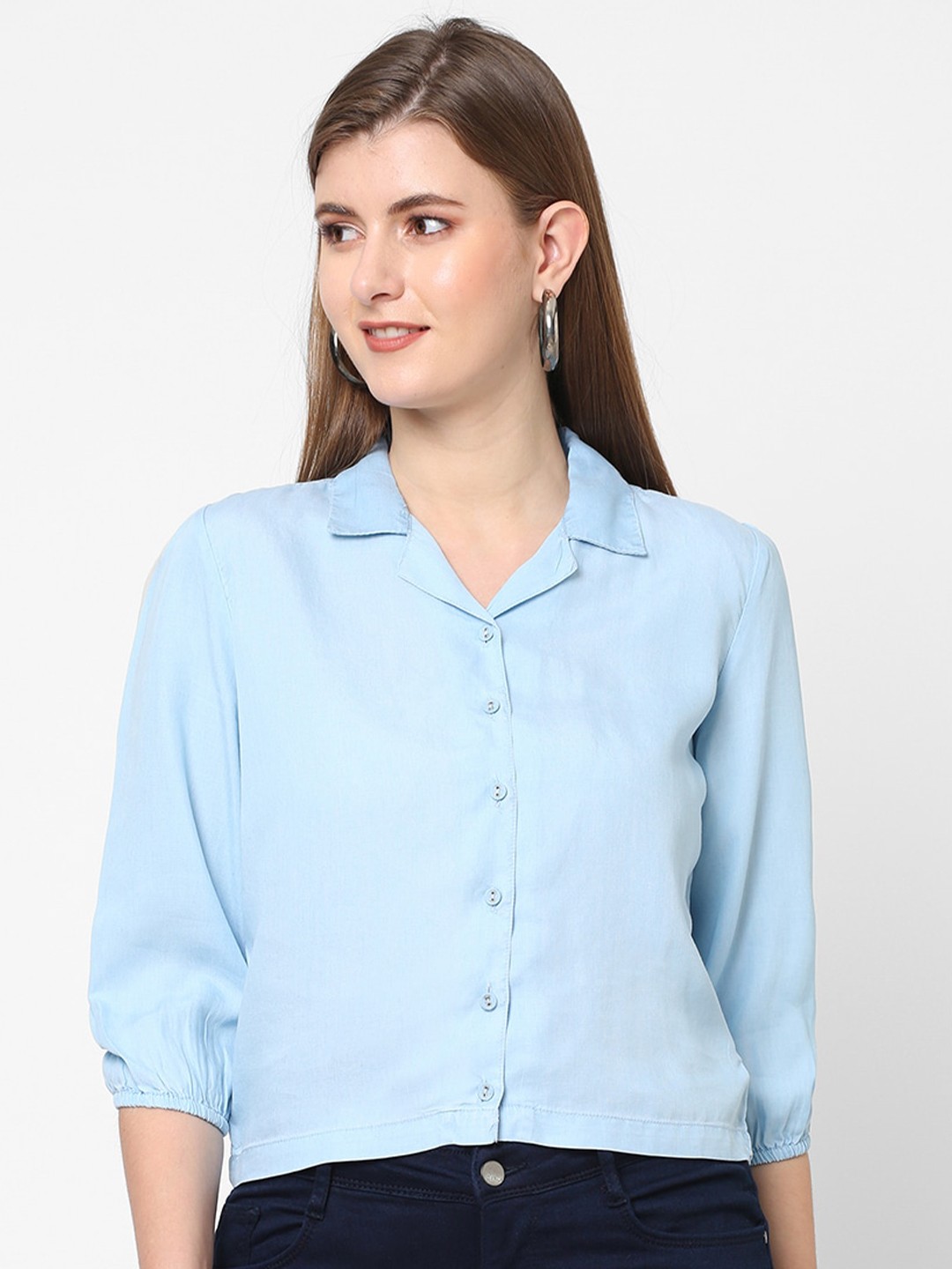 

Kraus Jeans Women Blue Slim Fit Casual Shirt