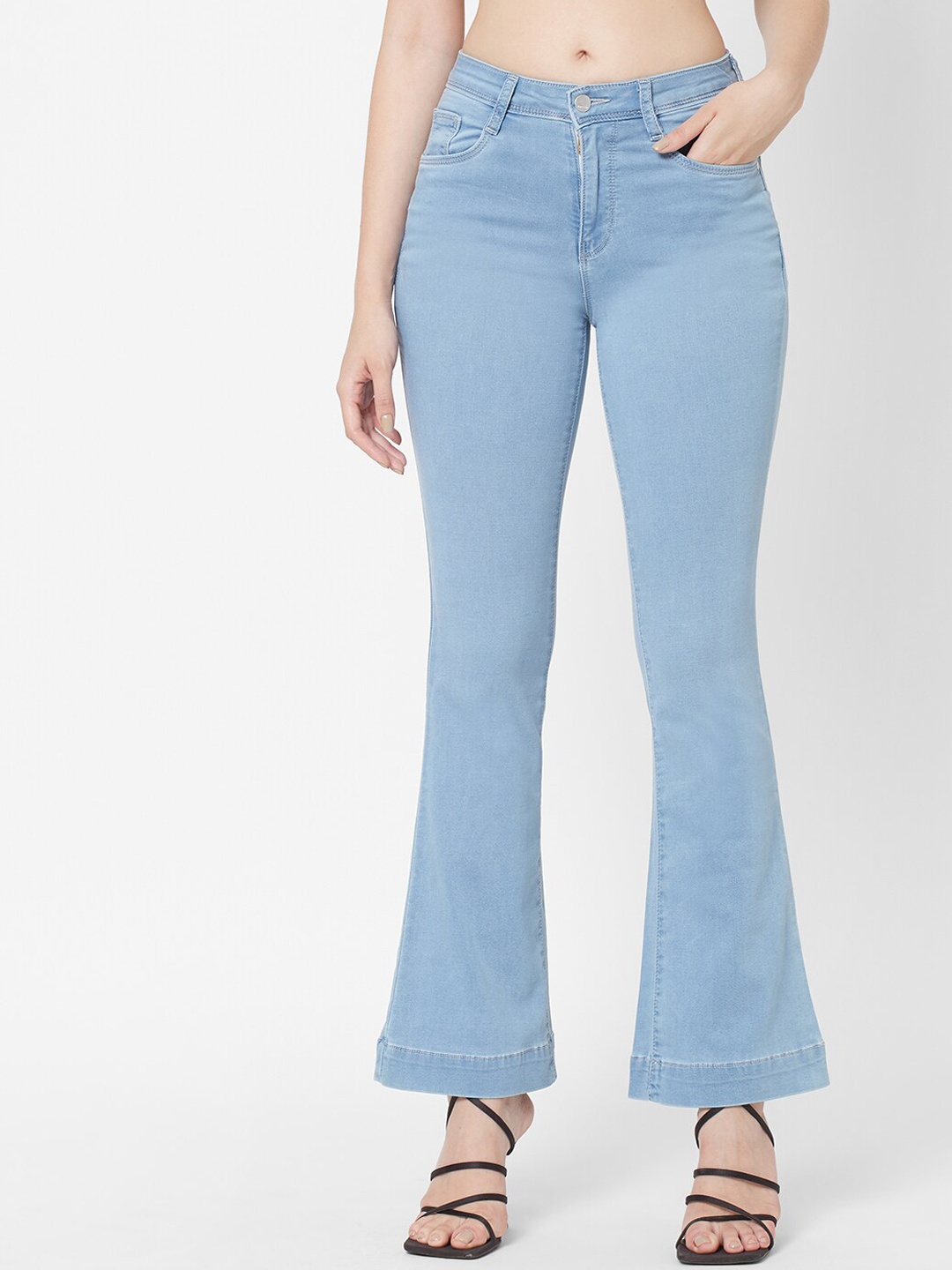 

Kraus Jeans Women Blue Flared High-Rise Jeans
